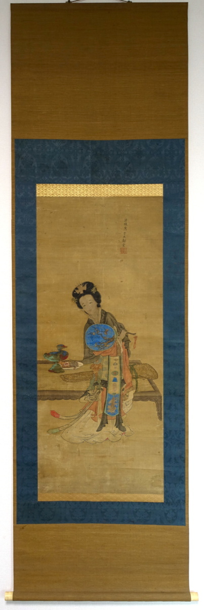中国画 古画 絹本 中国美術 唐美人図 美人画 人物画 肉筆絹本着色 中国