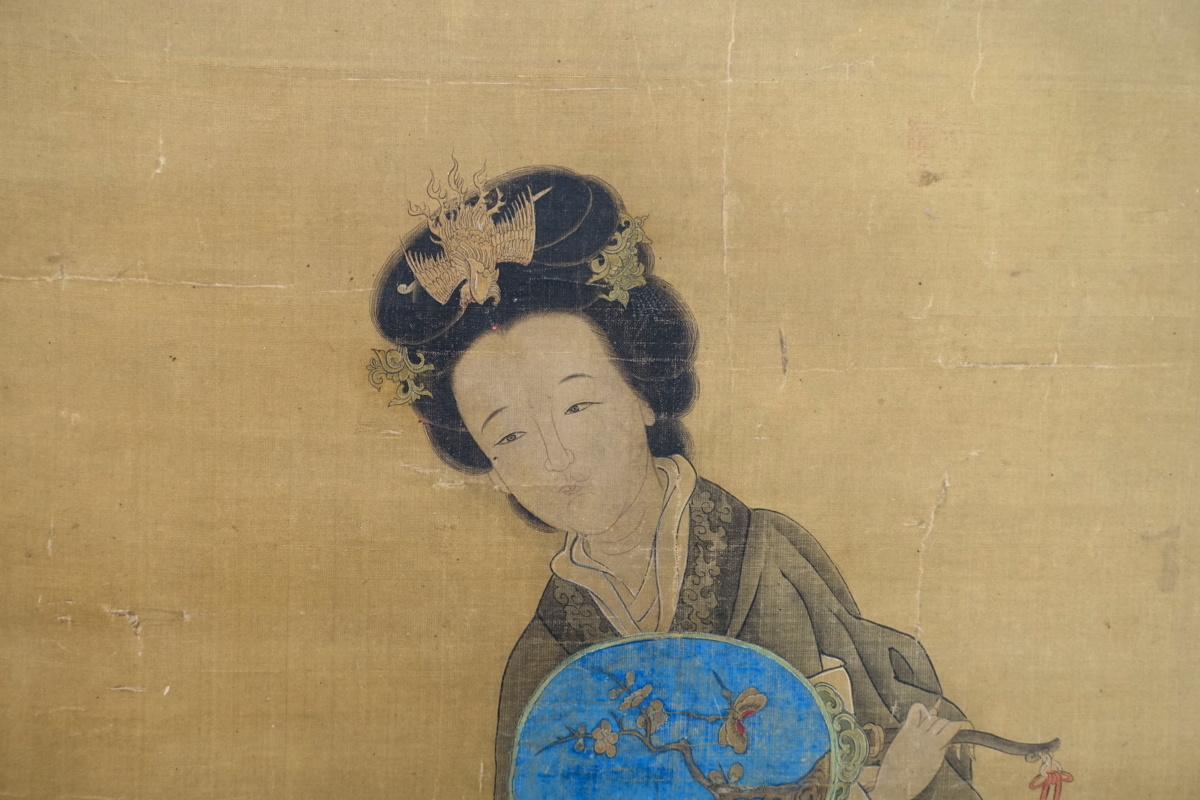 中国画 古画 絹本 中国美術 唐美人図 美人画 人物画 肉筆絹本着色 中国