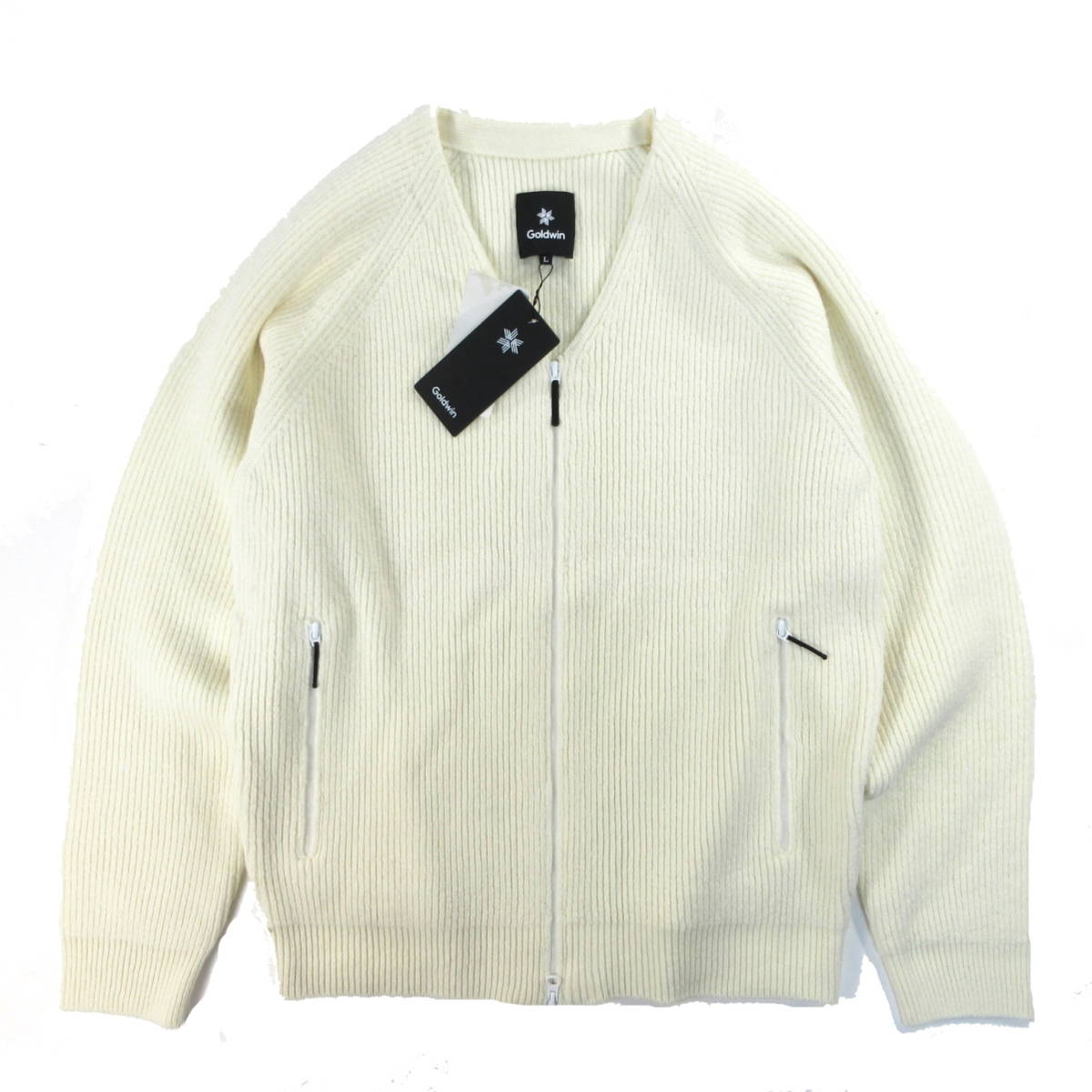 定3.9万 新品◇GOLDWIN◇FRONT ZIP V-NECK CARDIGAN フロントジップ V