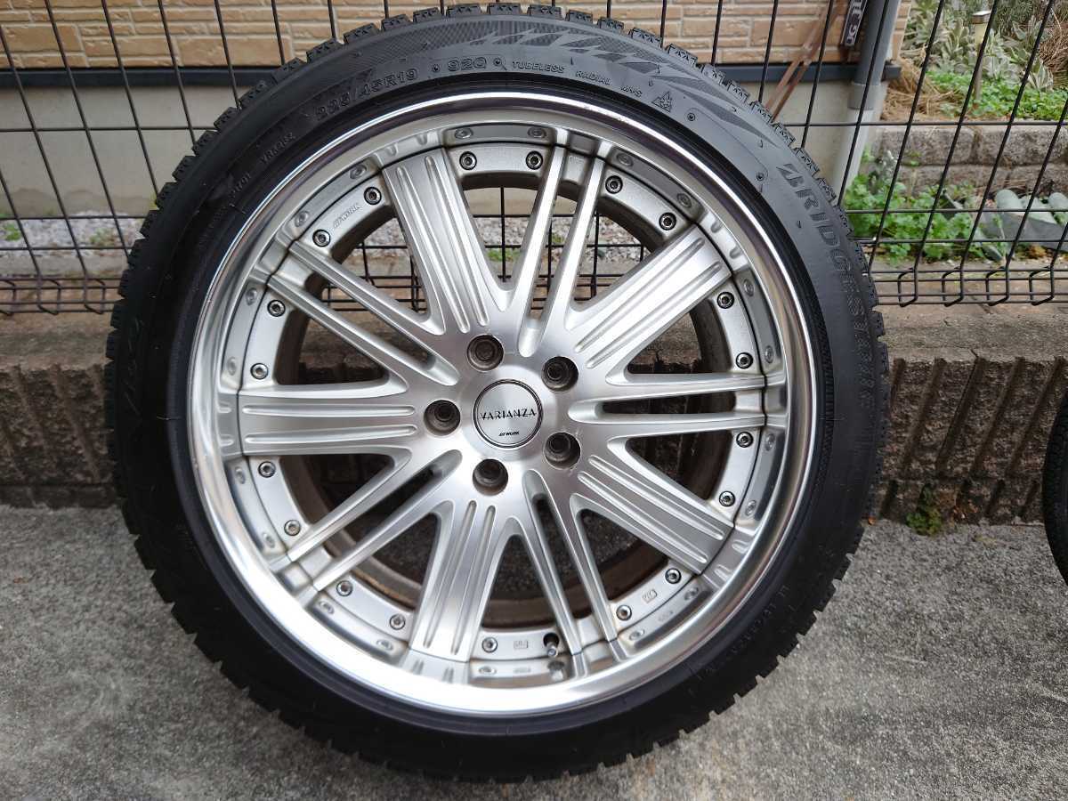 19インチスタッドレス4本セット WORK VARIANZA F2S 8.5J INSET45 + BS 