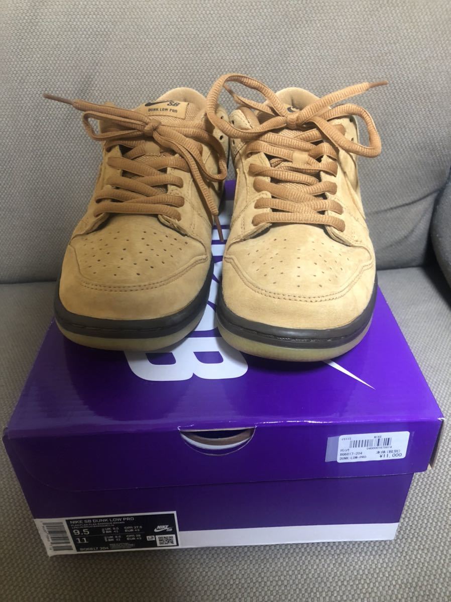 国内正規品/美品】NIKE SB DUNK LOW PRO WHEAT MOCHA ナイキエスビー 