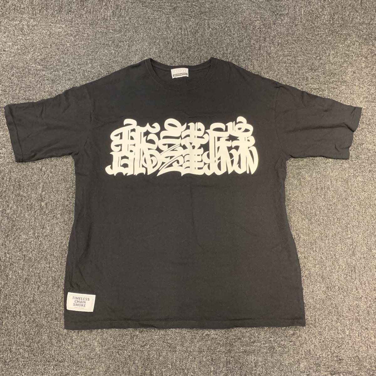 BUDSPOOL 舐達麻 半袖 プリント Tシャツ ブラック XXL 白ロゴ(トップス 