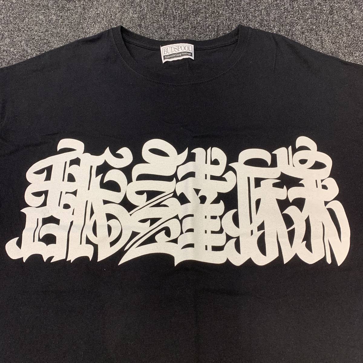 BUDSPOOL 舐達麻 半袖 プリント Tシャツ ブラック XXL 白ロゴ(トップス