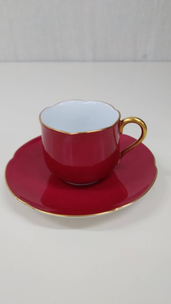 品質保証，HOT 菊水-608 品/ティーカップ/ソーサー/大倉陶園/赤 YS(コーヒー、ティー兼用)｜売買されたオークション情報、yahooの商品情報をアーカイブ公開 - オークファン 茶器