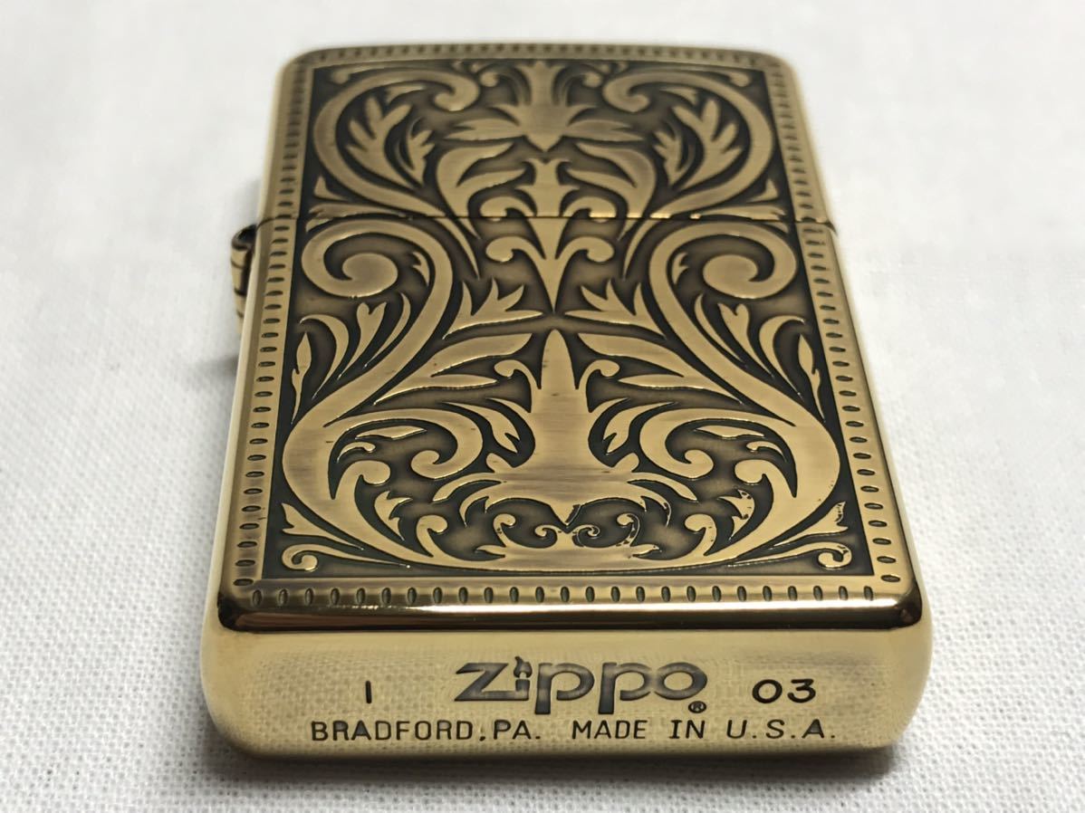 未使用品】ZIPPO ジッポー 24金メッキ 3ミクロン 2003年 I刻印 