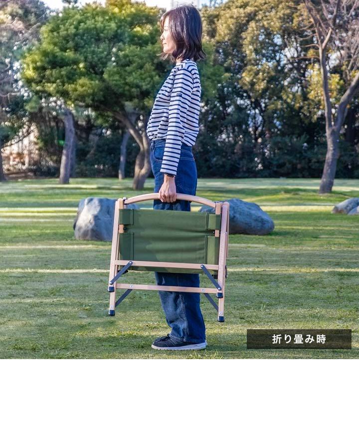 クラシックチェア、ワイドタイプ　2脚セット　カーキ ワイドタイプ2脚セット ブナ天然木 アウトドアチェア クラシック