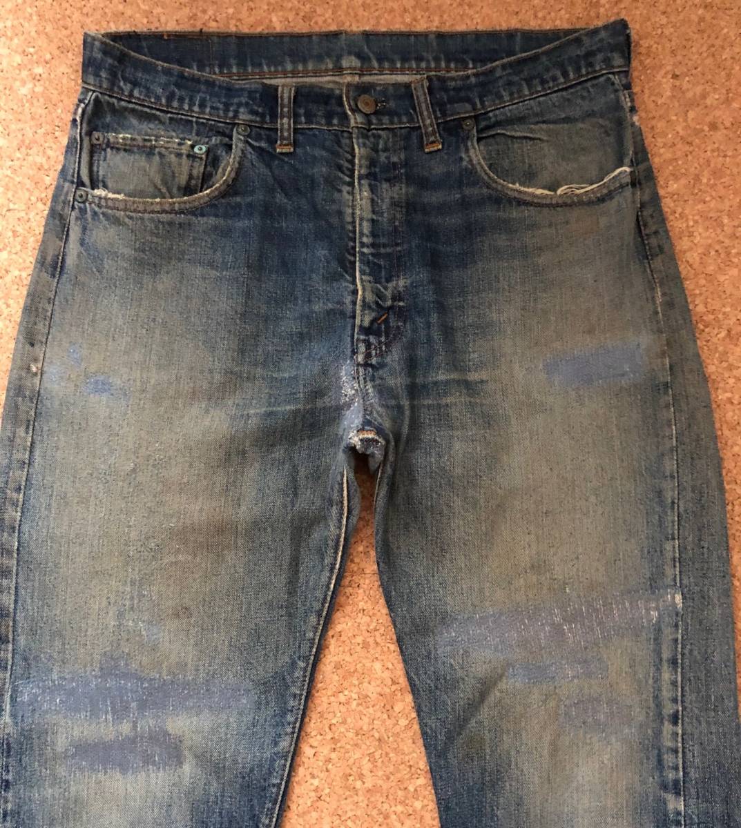 60S LEVIS リーバイス505 BIGE 片耳 裾ユニオンスペシャル リペア済み 