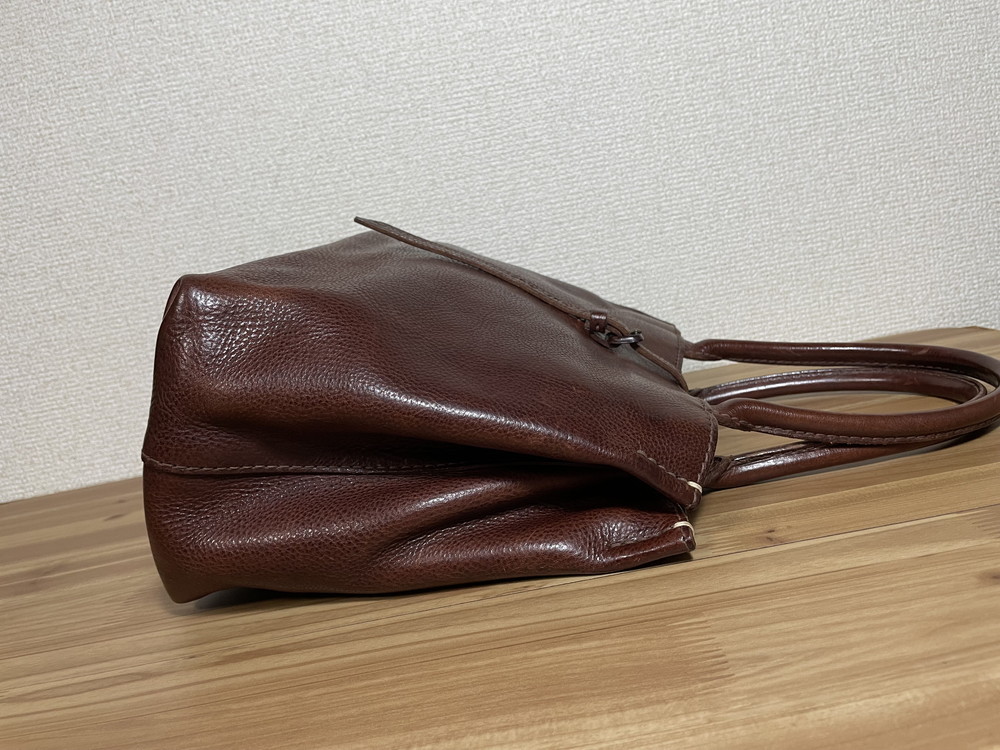◇ 極美品 genten ゲンテン コペルト ハンドバッグ ウール×レザー ◇ レディース ◇ 極美品 genten ゲンテン レザーショルダーバッグ ダーク