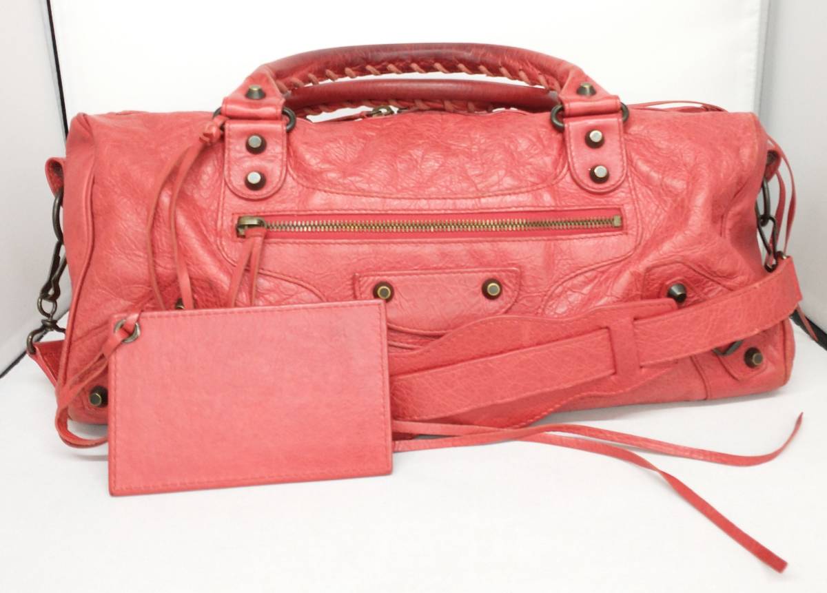 本物保証，爆買い 付属ミラー難有り BALENCIAGA バレンシアガ 128523-6480 ツィギー 2way 赤 バッグ(かばん、バッグ)｜売買されたオークション情報、yahooの商品情報をアーカイブ公開 - オークファン かばん、バッグ