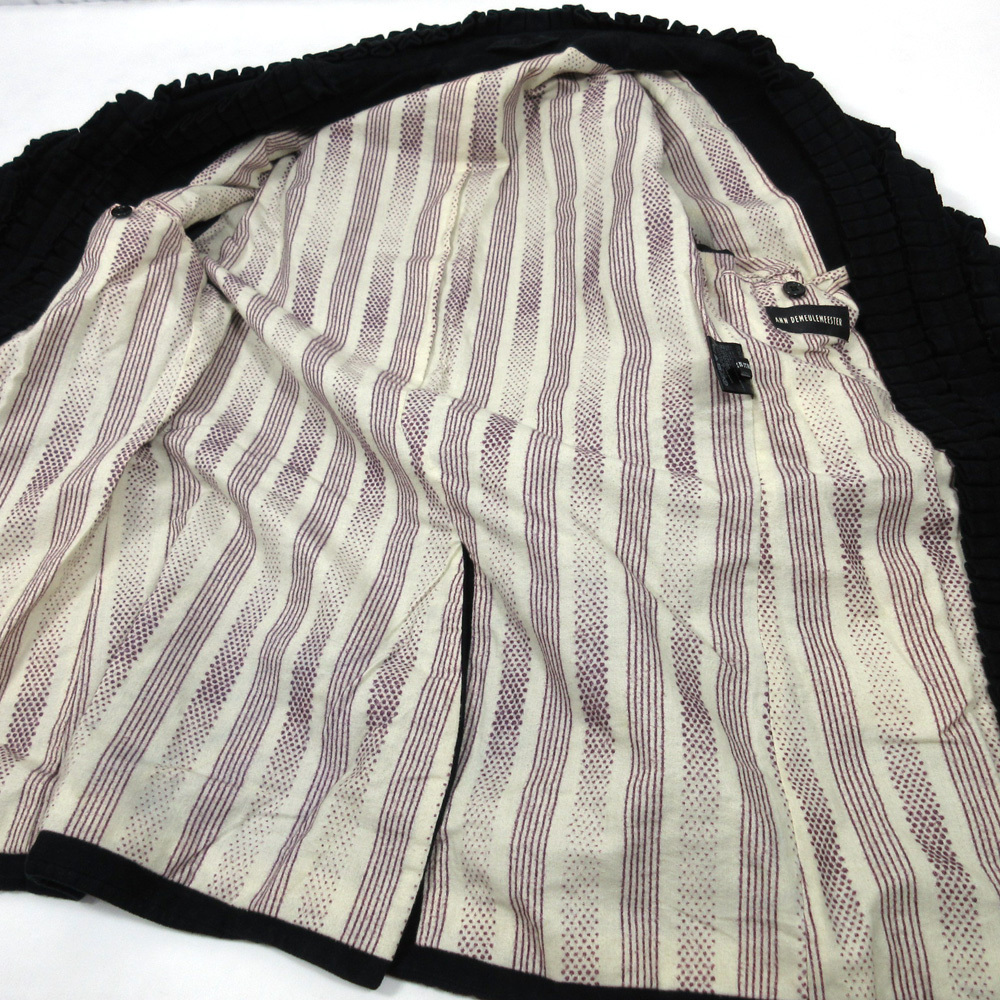 ♪☆ANN DEMEULEMEESTER♪フリルジャケット♪ ブラック♪サイズXXS