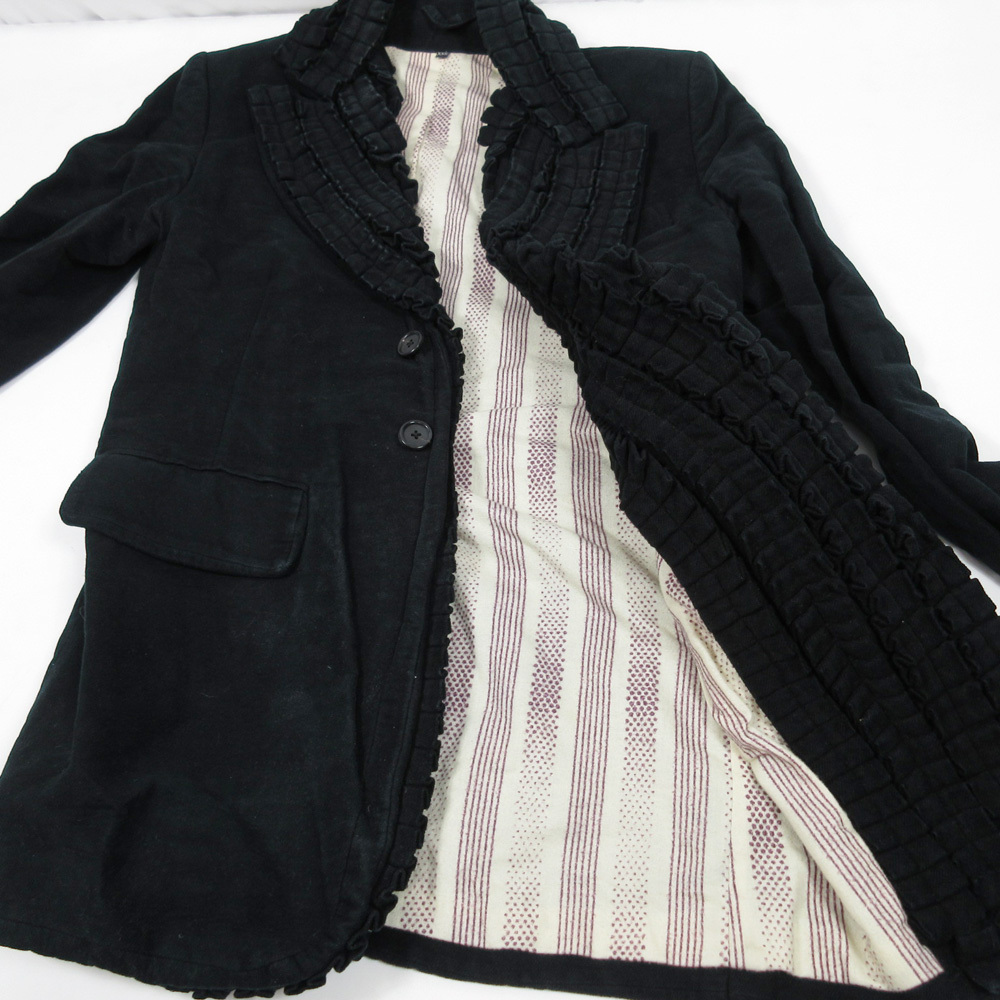 ♪☆ANN DEMEULEMEESTER♪フリルジャケット♪ ブラック♪サイズXXS
