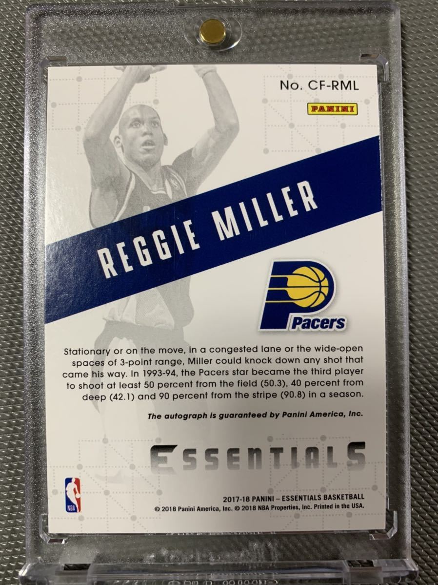 2017-18 PANINI ESSENTIALS BASKETBALL REGGIE MILLER 直筆サイン 