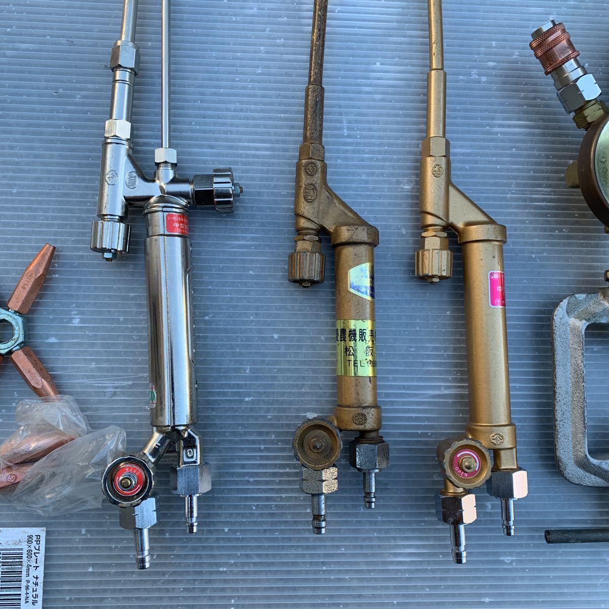 ガス溶接用トーチ、ゲージ、ホース等(あまり溶接棒おまけ付き)_2