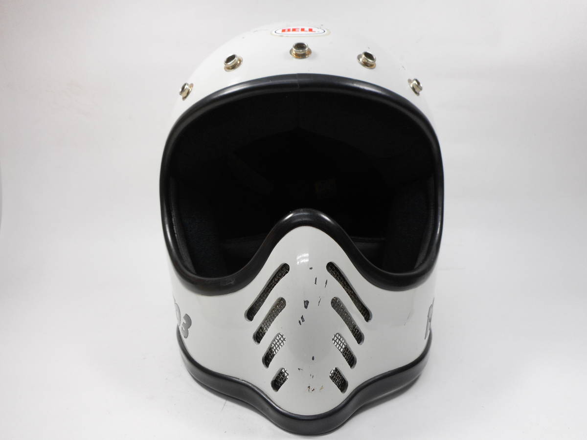 80s BELL MOTO 3 白 7 1/4 フルフェイスヘルメット ☆ 80年代 ベル