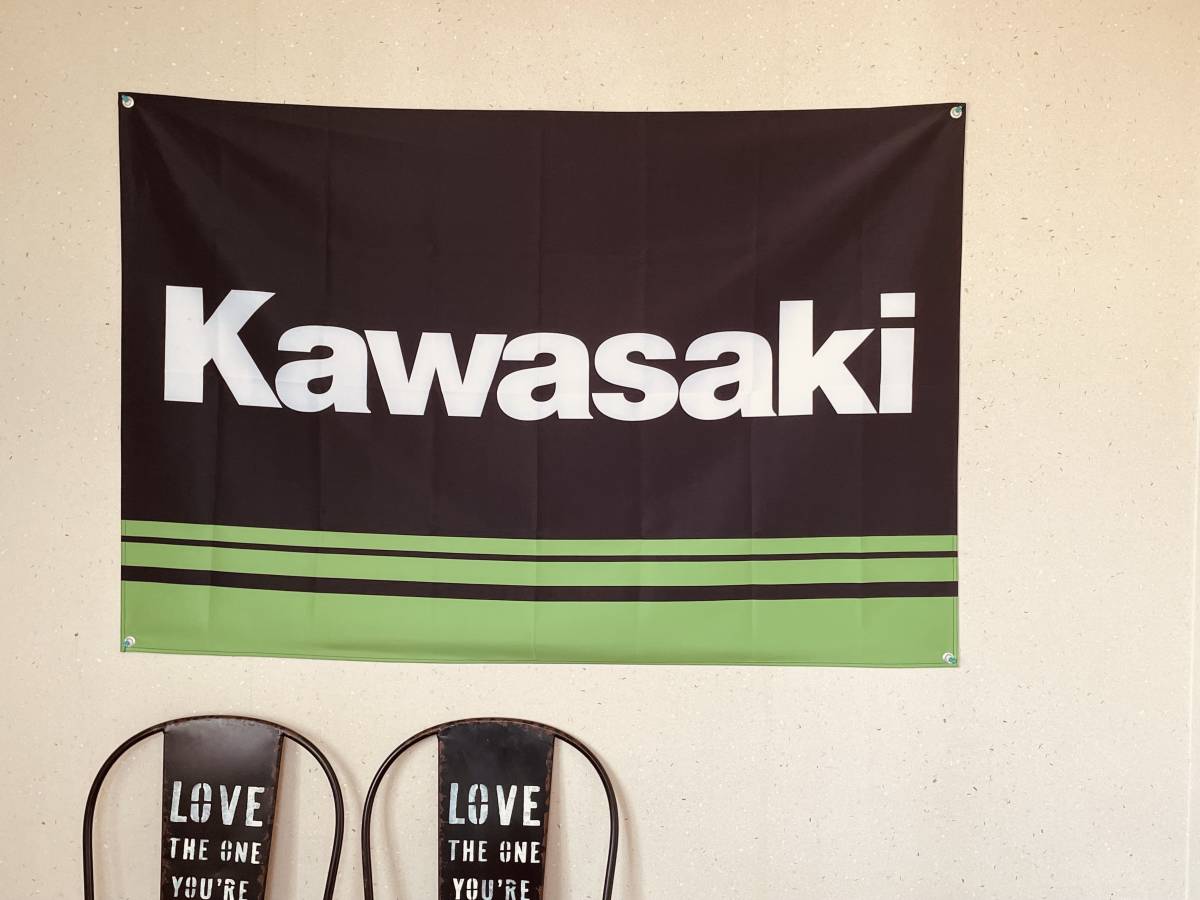 値下げ 特大 Kawasaki カワサキ タペストリー 100×150㎝ バイク