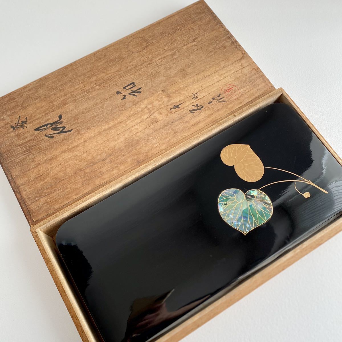 suetosh.k 平安象彦作 飛鶴蒔絵 硯箱 未使用 共箱(LC820) suetosh.k