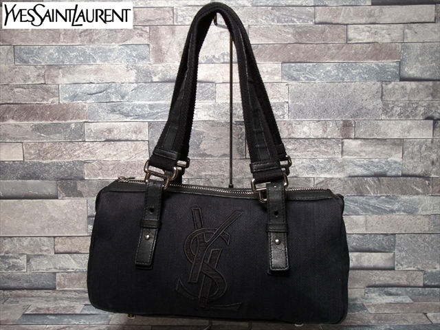 Yves Saint Laurent イヴ サンローラン YSL ロゴ レザー キャンバス