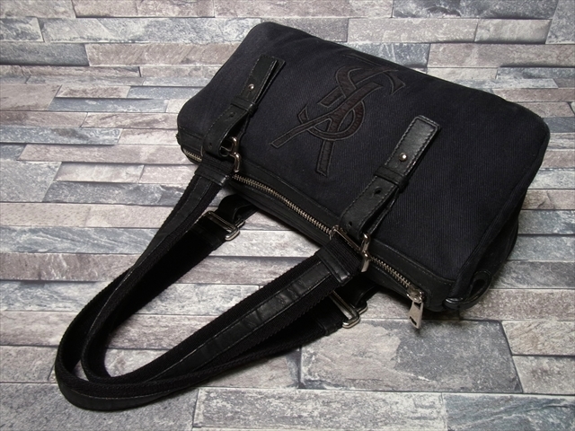 Yves Saint Laurent イヴ サンローラン YSL ロゴ レザー キャンバス