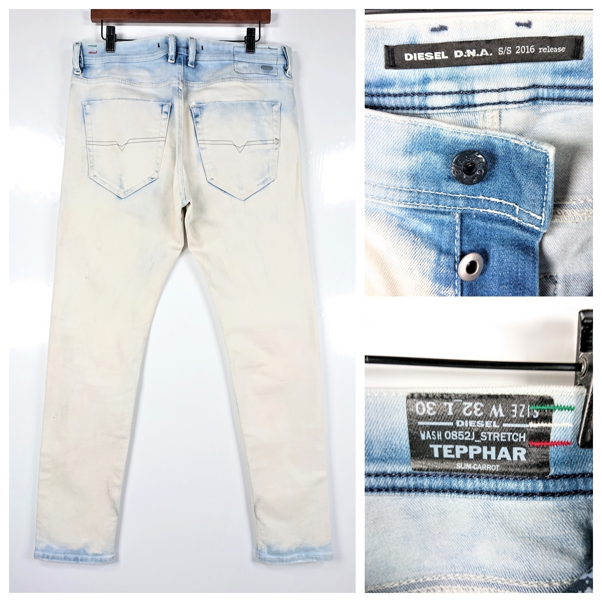 3135B DIESEL ディーゼル デニム パンツ ジーンズ サイズ32 TEPPHAR イタリア製 スリムキャロット DNA