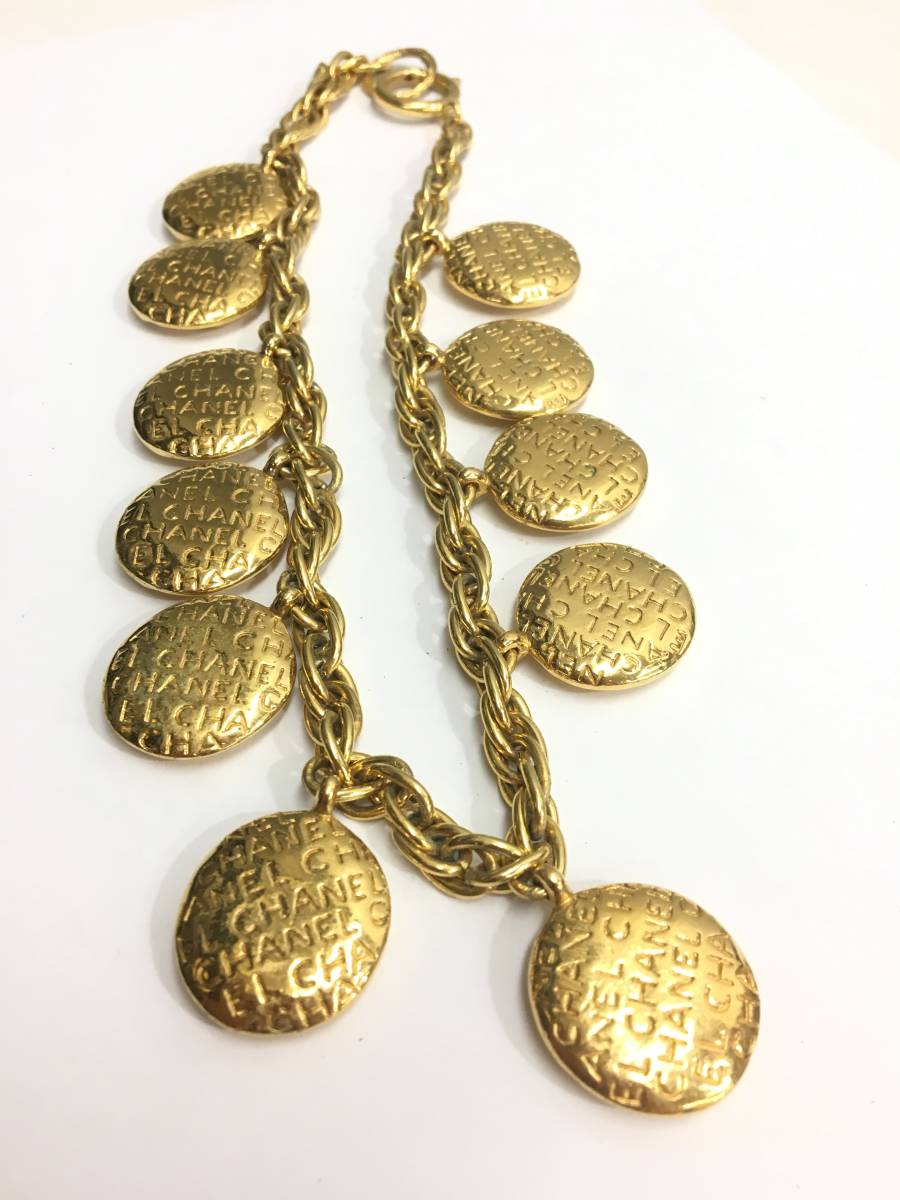 CHANEL シャネル ネックレス マドモアゼル ロゴ チャーム ゴールド 