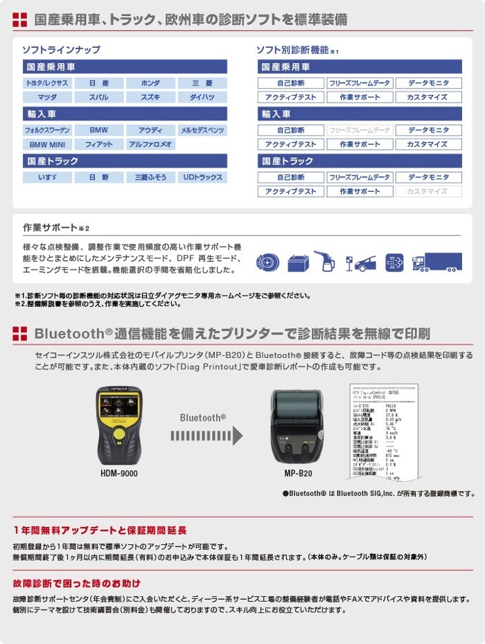 【送料無料】 日立オートパーツ＆サービス 日立 HITACHI HDM-9000 ダイアグノスティックツール スキャンツール コードリーダー 診断機 スキャンツール ダイアグノスティックツール HITACHI 自動車整備 hdm-9000の通販 スキャン
