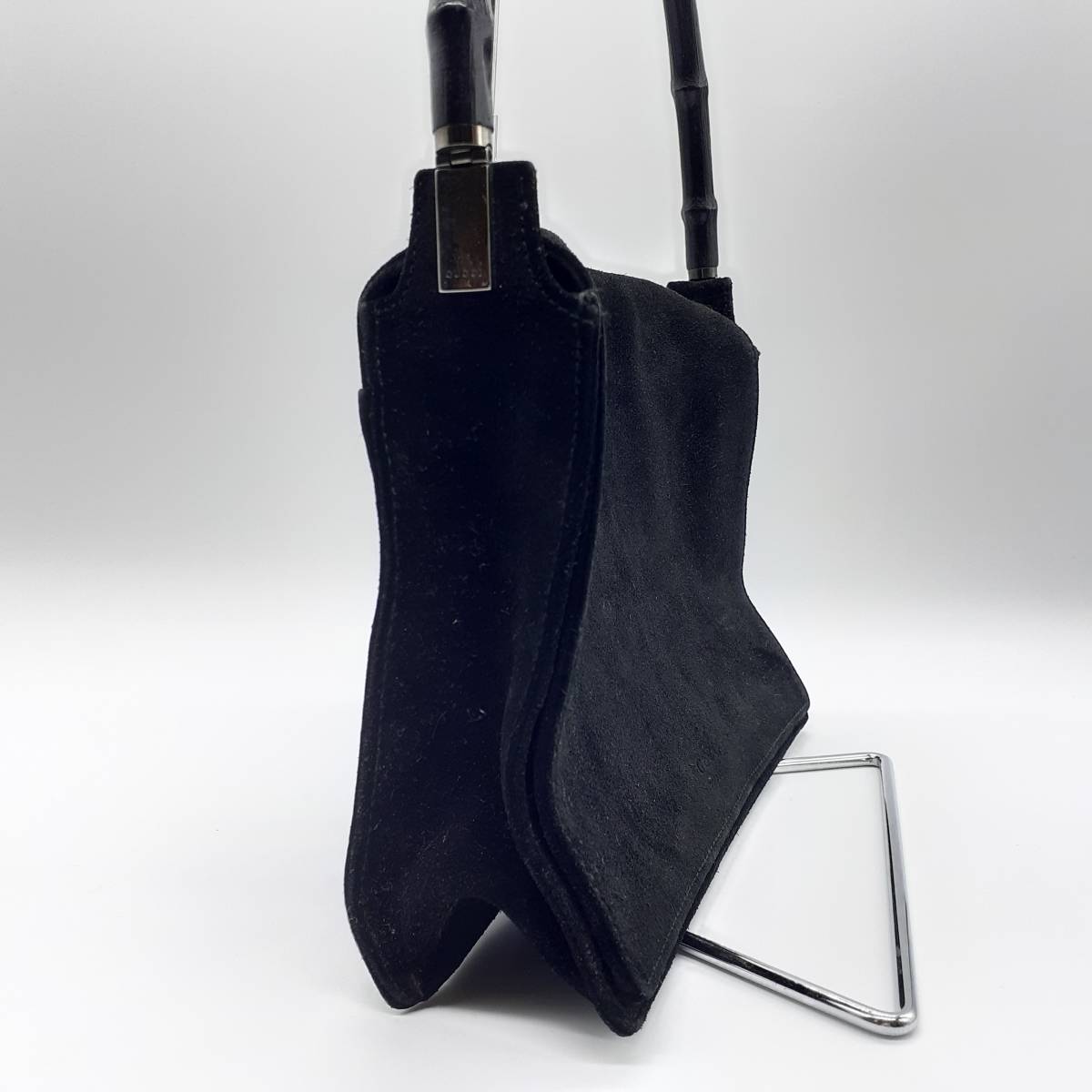 □GUCCI グッチ001・3239・1705 バンブー スエード ワンショルダー  