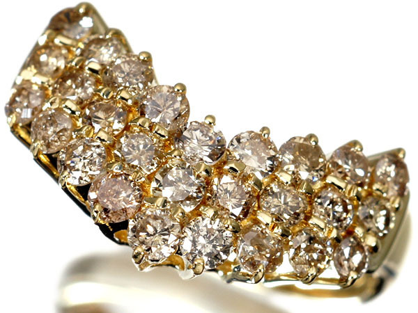 1円～【ジュエリー極】豪華V字デザイン！良質ダイヤモンド1.00ct 高級 