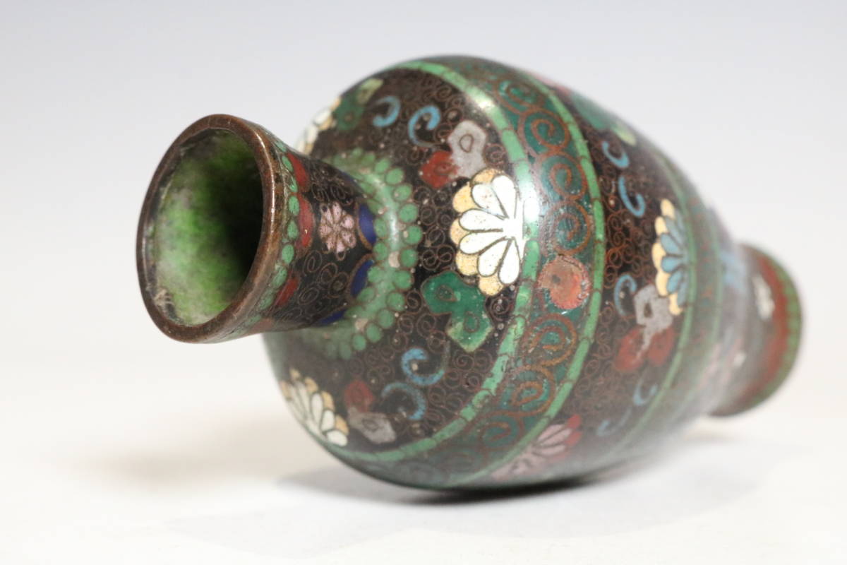花瓶 中国美術 有線七宝 古玩 公式 牡丹唐草 宝物 草花吉祥文様 骨董