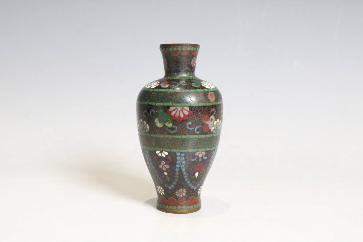 花瓶 中国美術 有線七宝 古玩 公式 牡丹唐草 宝物 草花吉祥文様 骨董