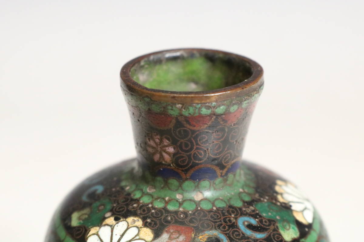 花瓶 中国美術 有線七宝 古玩 公式 牡丹唐草 宝物 草花吉祥文様 骨董