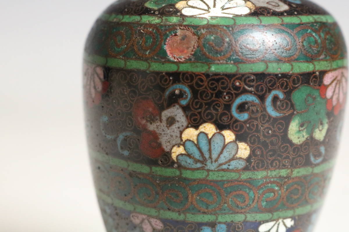 花瓶 中国美術 有線七宝 古玩 公式 牡丹唐草 宝物 草花吉祥文様 骨董