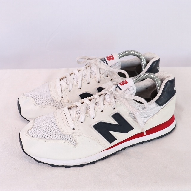 未使用！ecco エコーエスティー 360 M レザースニーカー 25.0cm 500 ニューバランス 26.0cm/new balance 白 紺 赤 中古 古着
