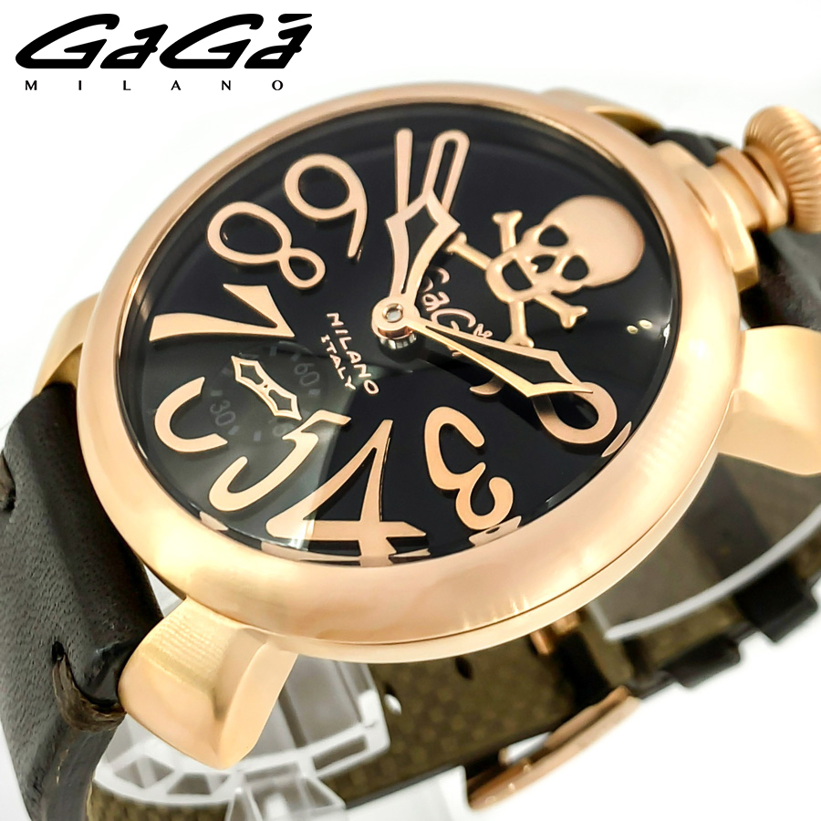 1円】GaGa MILANOガガミラノMANUALE48MM ART COLLECTIONメンズ手巻き式  
