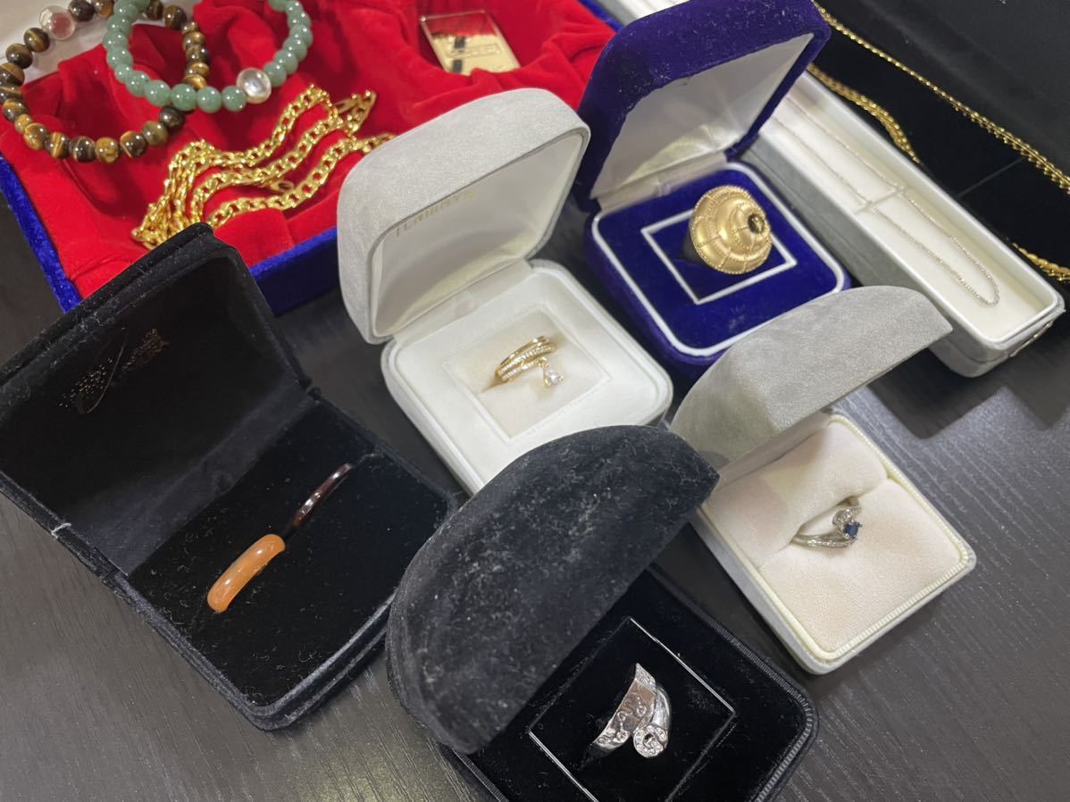ネックレスチェーン 刻印 指輪 アクセサリー まとめ 整理品 遺品整理