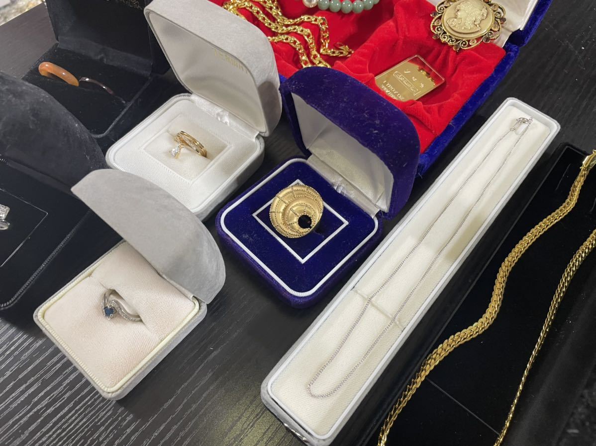 ネックレスチェーン 刻印 指輪 アクセサリー まとめ 整理品 遺品整理