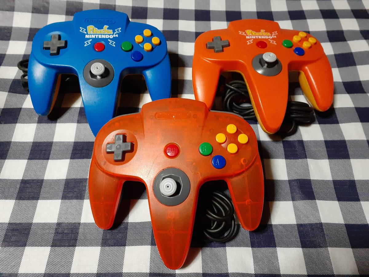 人気，新作登場 N64 コントローラー 3個セット ピカチュウ オレンジ 動作未確認(本体、アクセサリー)｜売買されたオークション情報、yahooの商品情報をアーカイブ公開 - オークファン 本体、アクセサリー