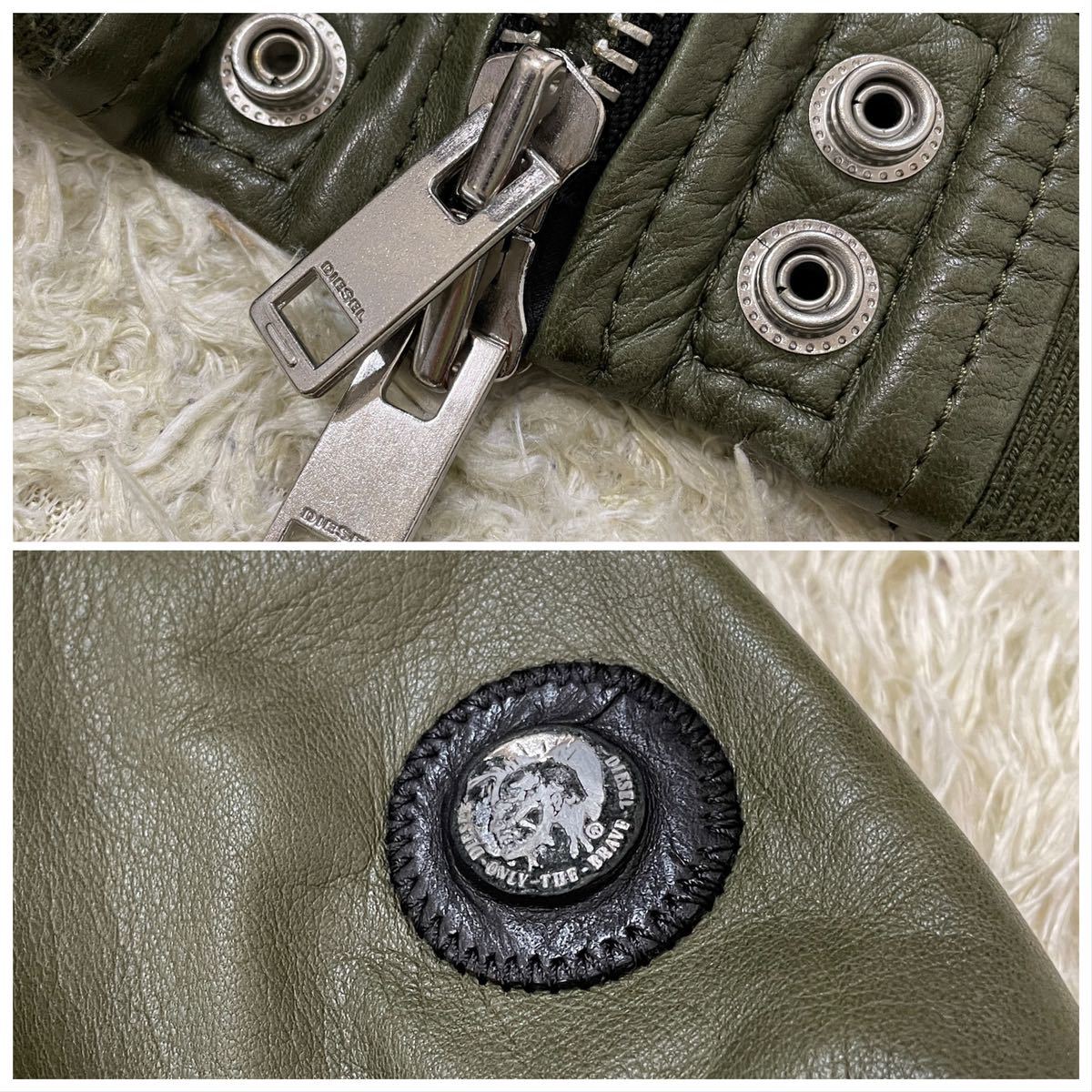 大人の色気】希少XL ディーゼル DIESEL 羊革 ラムレザー ジャケット