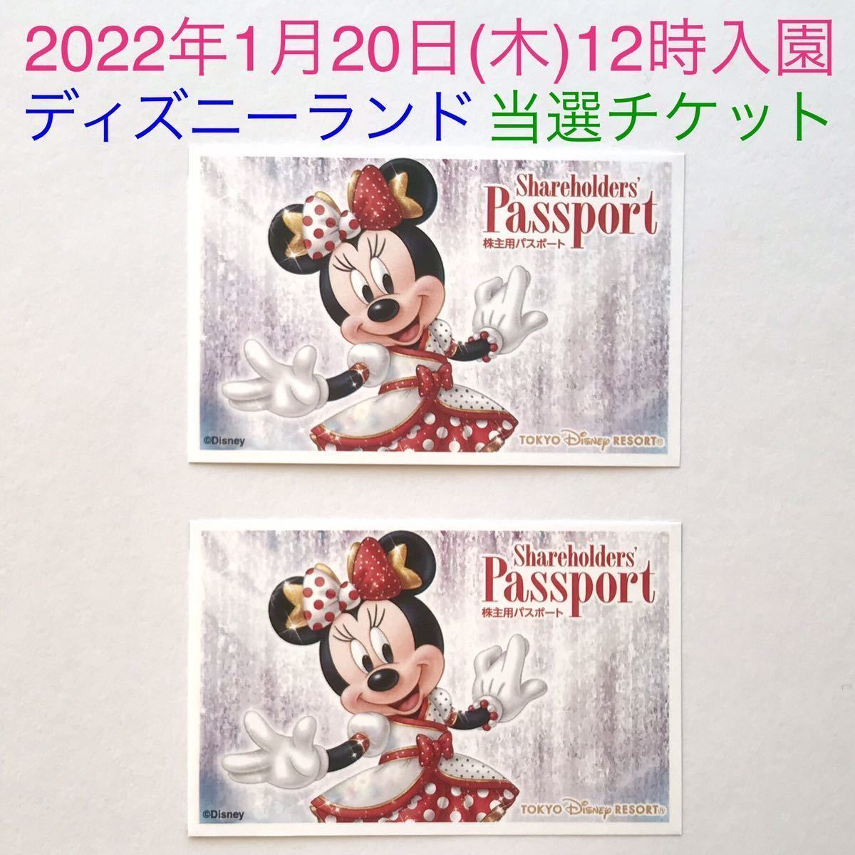 ☆ディズニーランド株主パスポート☆大人2枚☆当選済み 1月20日 株主優待券