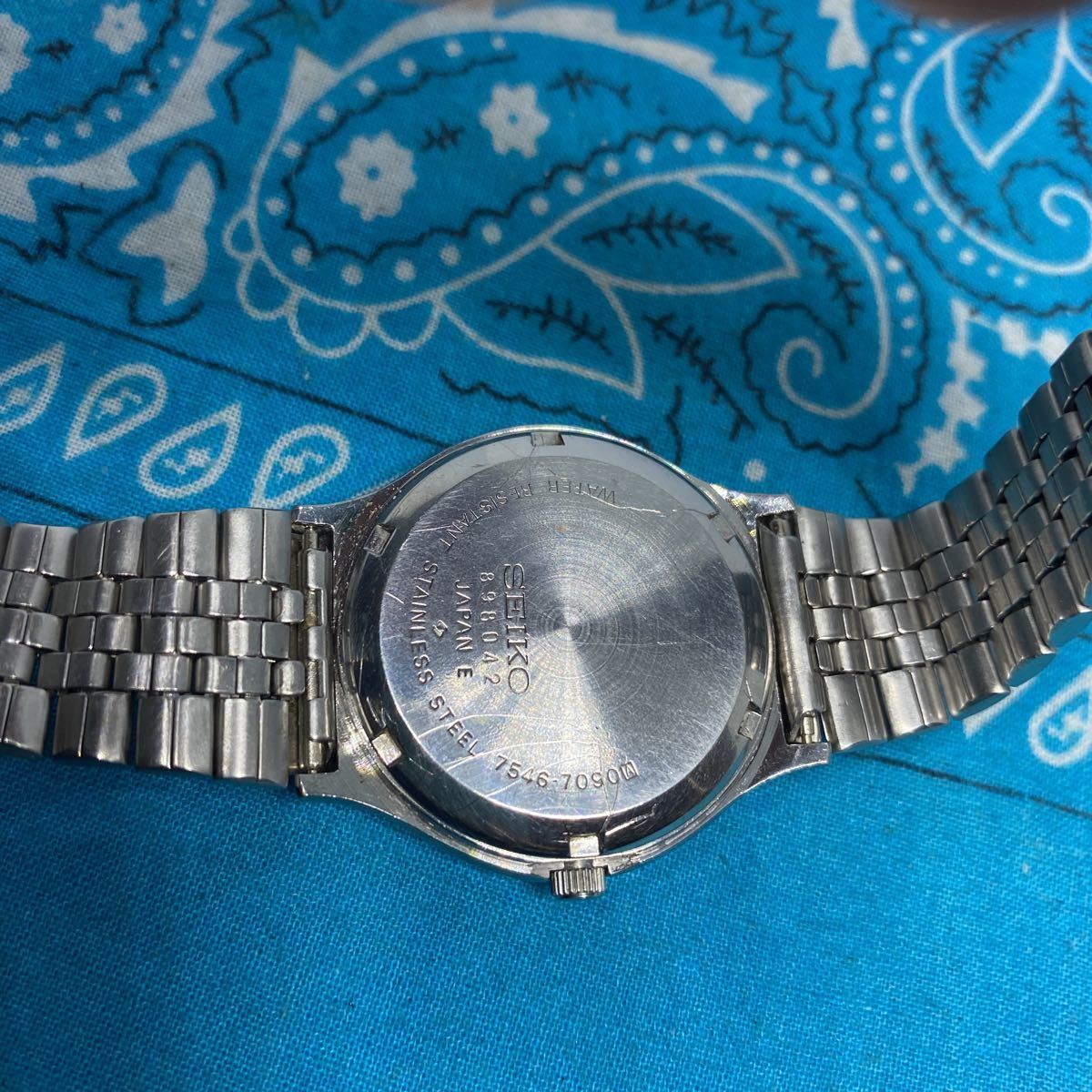 良品 SEIKO セイコー QUARTZ クォーツ TYPEⅡ タイプ2 7546-7090 