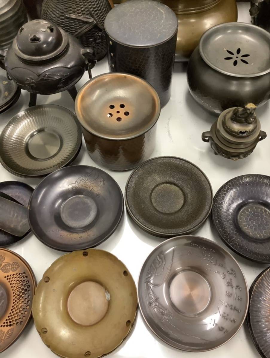 希少未使用美品北越堂鎚起銅器茶器揃青色金古銅製銅器玉川堂