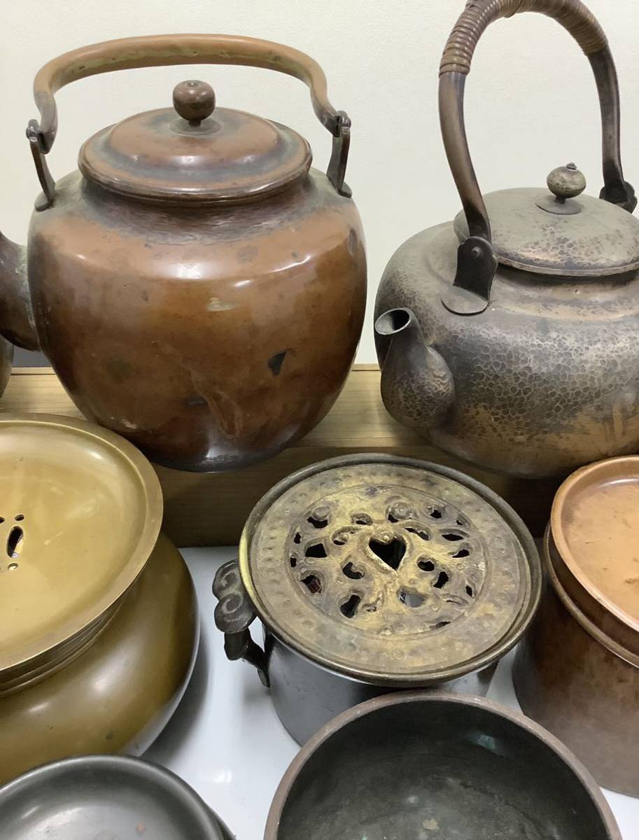 希少未使用美品北越堂鎚起銅器茶器揃青色金古銅製銅器玉川堂