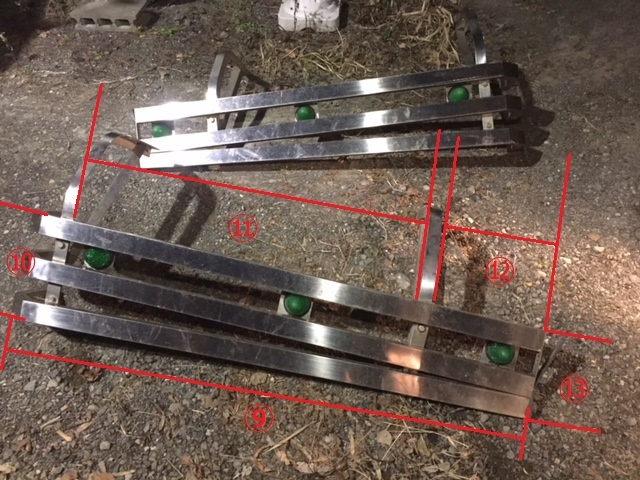 ステンレス サイドバンパー 4トン トラック ユニック ファイター 