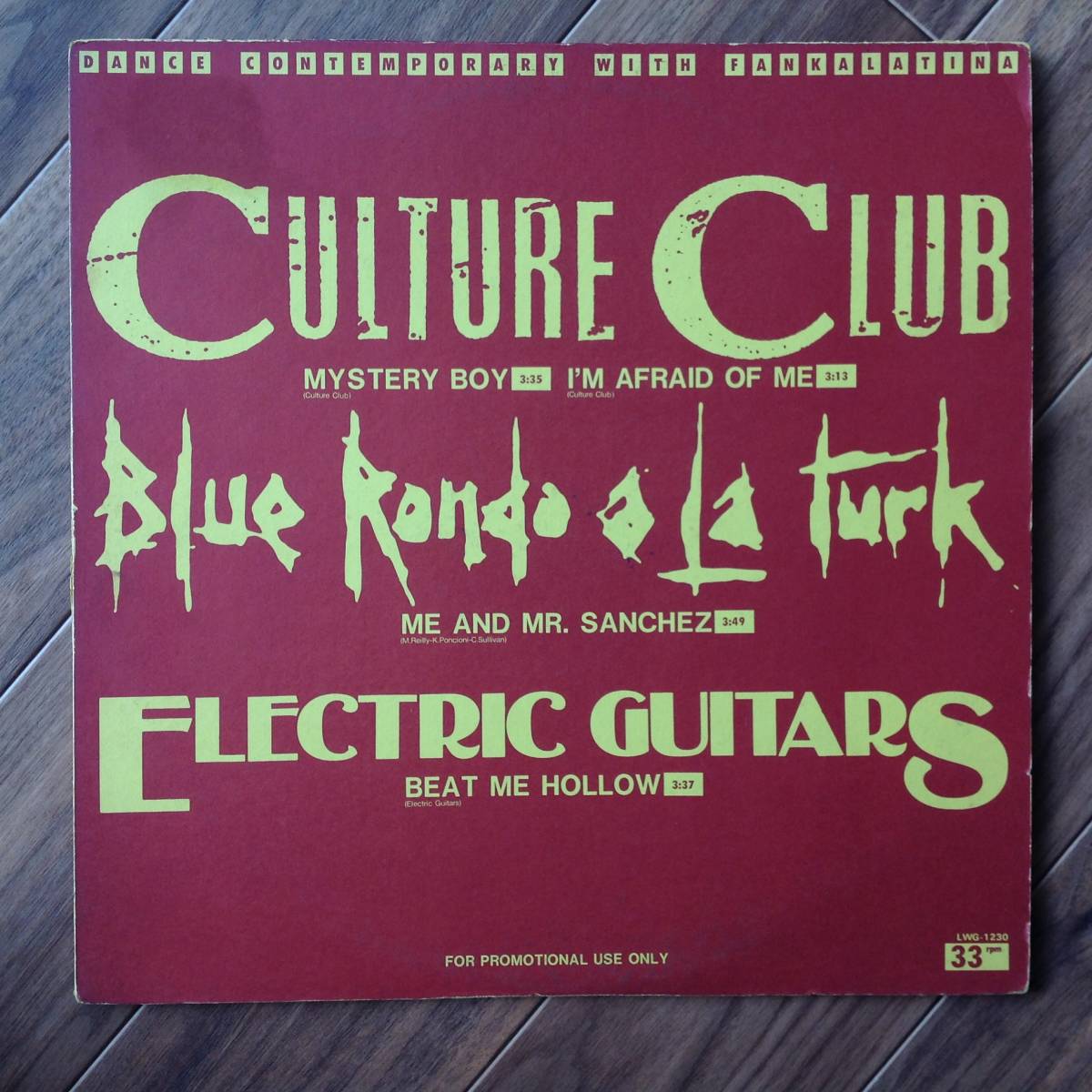  Culture Club / Blue Rondo A La Turk / Electric Guitars - Dance Contemporary With Fankalatina プロモ(Culture Club)｜売買されたオークション情報、yahooの商品情報をアーカイブ公開 - オークファン C