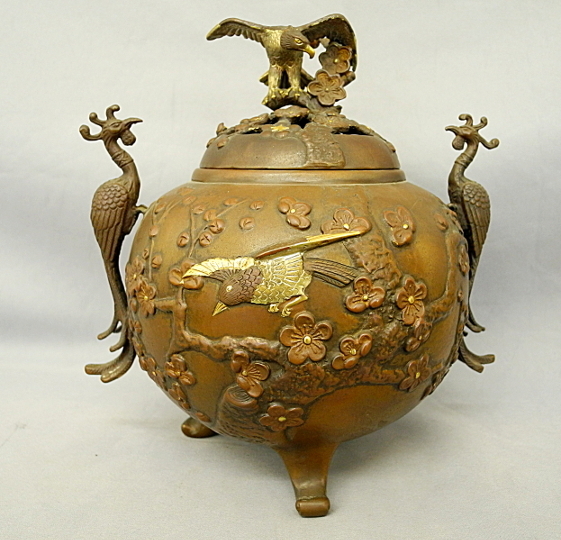 お得，100%新品 京都 時代物 五三桐紋 梵字 古銅鍍金神鈴 古鈴 444g 検