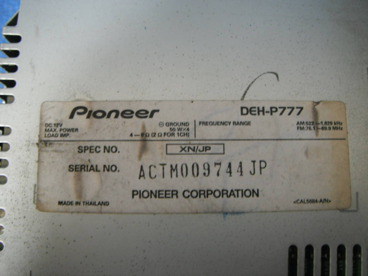 DEH-P777 Pioneer CD Carrozzeria carrozzeria | Player Car Audio 