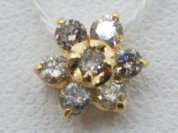 K10 ダイヤ 0.20ct フラワーデザイン ペンダントトップ 0.6×0.5cm 総 