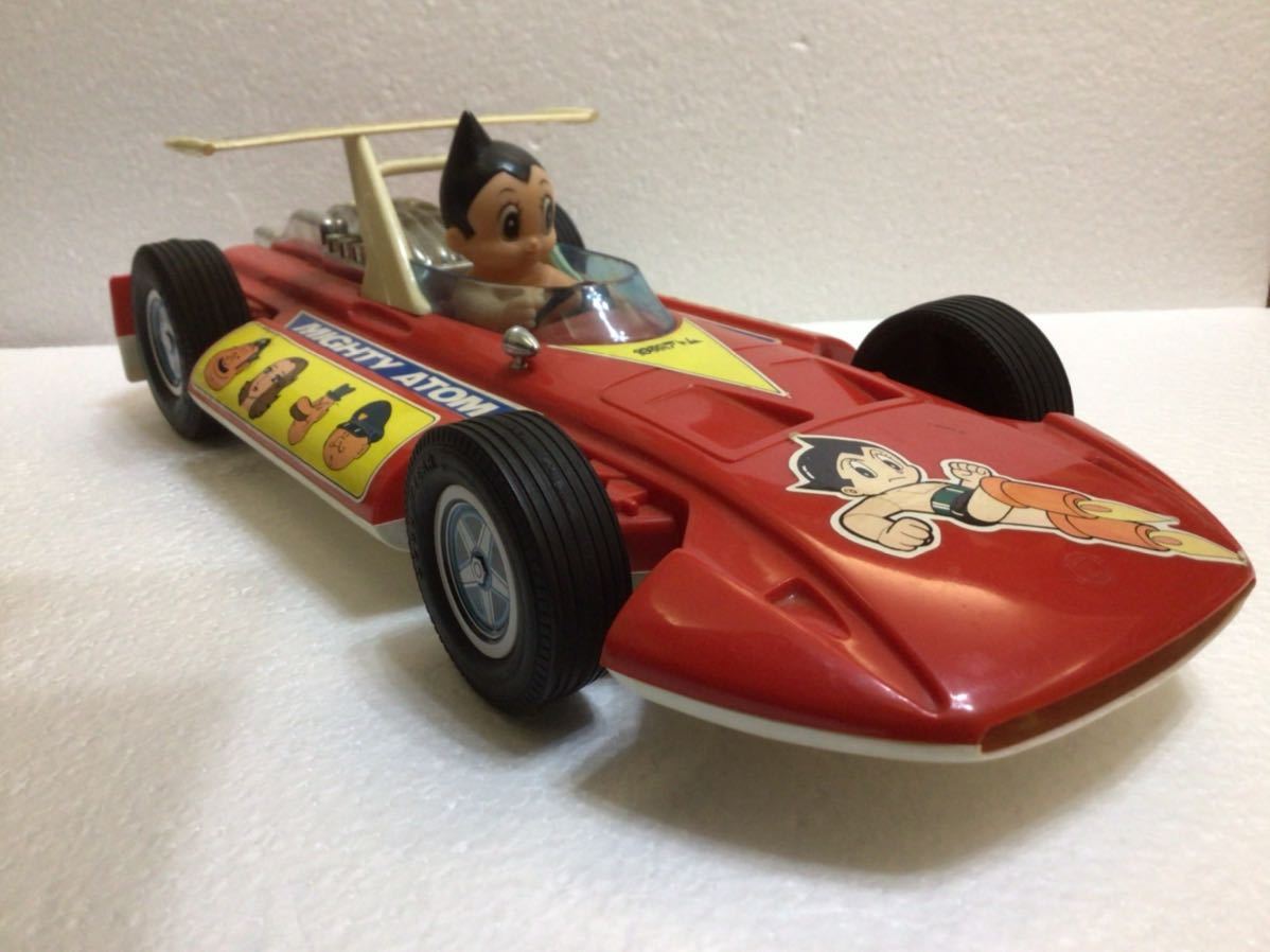 当時物/鉄腕アトム/レーシングカー/プラトイ/ブリキ/ソフビ/大型/40