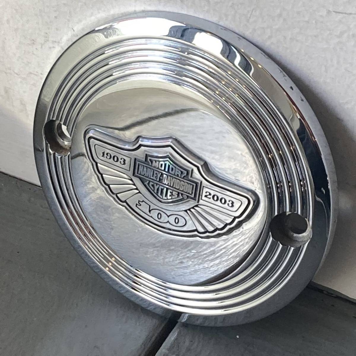ハーレーダビッドソン純正 100周年ポイントカバー 横穴 廃盤品