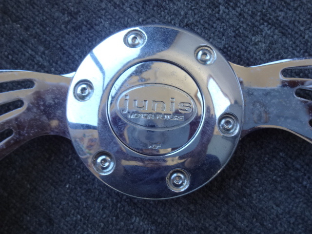 junis ホワイト ステアリング　バタフライ　旧車 Yahoo!オークション 当時物 junis MOTOR FUTURE ステアリング ハンドル