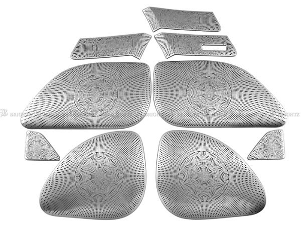 フーガ KY51 スピーカー 後期 ドア ステンレスドアスピーカー フーガ Y51 KNY51 KY51 ステンレス スピーカー カバー 9PC サテン シルバー ガーニッシュ ベゼル パネル プレート SPEAKER－084